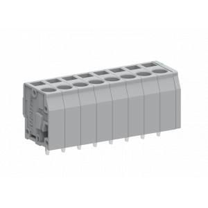 Клемма на плату 239116, Клемма, вертикальный подвод кабеля, на плату, шаг: 5.0 мм, 16 полюсов, фиксация провода пружинная, исполнение: стандартное, 320V, 24A, цвет: серый