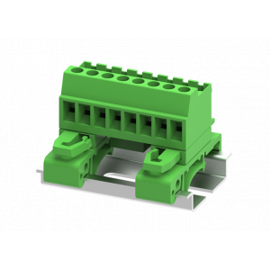 Клемма на плату 235206, Клемма, горизонтальный подвод кабеля, на плату, шаг: 5.0 мм, 6 полюсов, фиксация провода пружинная, исполнение: два вывода на полюс, 320V, 17,5A, цвет: серый