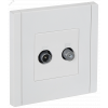 FORTE&PIANO Розетка двойная TV+SAT FP238 белый IEK FP-AF20-O-K01