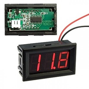 V27T-DL RED (3.2-30V), Цифровой LED вольтметр DC 3,2-30В ±3%, красный