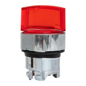 Исполнительный механизм переключателя ХB4 красный на 2 положения с фиксацией, с подсветкой с короткой ручкой IP65 EKF XB4BD2FL-R-65