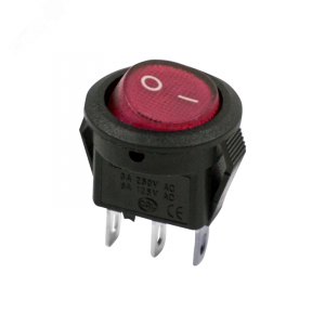 RWB-105 красный, Переключатель ON-OFF без подсветки 3A 250VAC 10000 циклов круглая кнопка красная