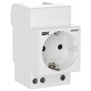 ARMAT Розетка на DIN-рейку 45мм с заземлением с защитными шторками 16А IEK AR-SOD-G-GND-S-016