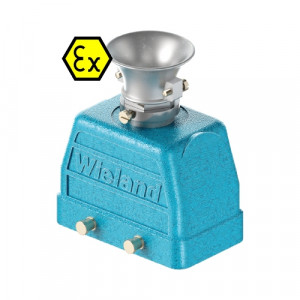 Крышка разъема Ex EX GOT GC10 M20 09IA Z3, Крышка разъема на кабель, типоразмер 10B, взрывозащита, без уплотнителя, 1 кабельный ввод M20x1,5, с разгрузкой на изгиб, IP54, с верхним расположением, без защелок (упоры для двух защелок), материал корпуса: цинковый сплав