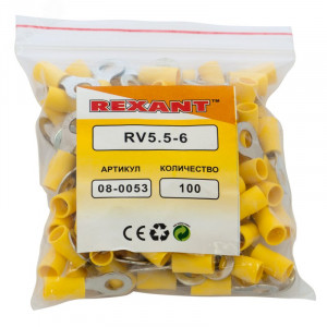 Наконечник кольцевой изолированный (НКИ d6.5мм) 4-6кв.мм (VR5.5-6) 08-0053