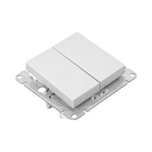 Механизм выключателя, двухклавишный, проходной, алюминий Эпика EKF UP1-SWA-21