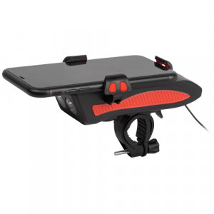 Фонарь светодиодный аккумуляторный VA-802 5Вт велосипедный powerbank сигнал держатель для телефона 3 режима Li 2400мАч IP20 Б0058230