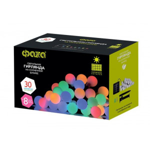 Светильник светодиодный SLR-G07-30M садовый; гирлянда матов. шарики мультицвет солнечная батарея 5040847