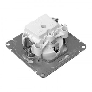 Механизм розетки, 16А, IP44, с заземлением, со шторками, c крышкой, белый Эпика EKF UP1-SOW-111-44