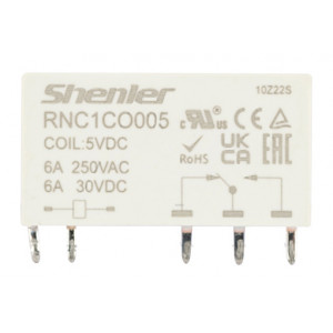 Реле RNC1CO006, Интерфейсное реле, 1 группа переключающих контактов, 6VDC, 6A, для колодок серий: SNC05-E-A, SNC05-S-A, SNC05-P