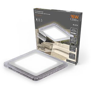 Светильник Bubbles Квадр. 12+4W, LED 3000K, 1200лм,192x192мм, 160 1/20 BL324