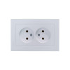 Розетка 2-м СП AtlasDesign 16А IP20 без заземл. в сборе жемчуж. SE ATN000420