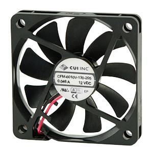 CFM-6025V-138-220-20, Вентиляторы постоянного тока 12Vdc 0.87W 19.3CFM DC Axial 60x25mm TS