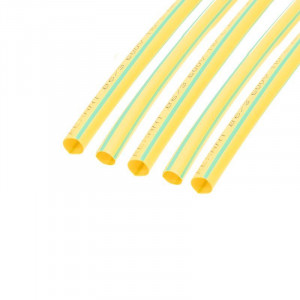 Трубка термоусадочная ТУТ нг 6,0/3,0 желт-зеленая, термоусаживаемая трубка в метровой нарезке, не поддерживает горение