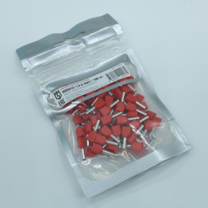 Наконечник штыревой втулочный изолированный НШВИ(2) 1.0-8, Наконечник штыревой втулочный изолированный, двойной 