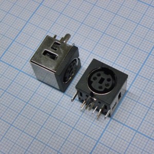 MDN-5J розетка на плату металл, розетка на печатную плату 5 pin, металлическая