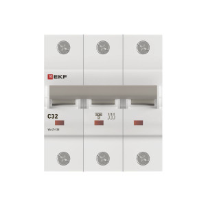 Автоматический выключатель ВА 47-125 3P 32А (C) 15кА PROXIMA EKF mcb47125-3-32C