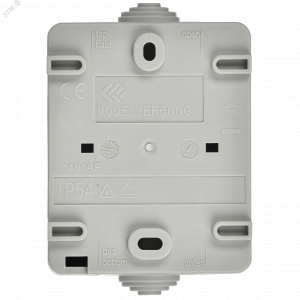 Розетка 1-м ОП Форс РСб20-3-ФСр 16А IP54 с заземл. с крышкой сер. IEK ERS12-K03-16-54-DC