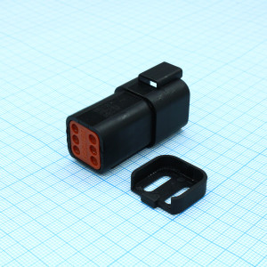 DT04-6P-CE03, Кожух разъема  RCP 6 контакт(ов) обжим кабеля автомобильного применения