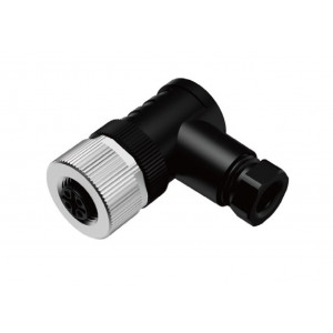 Розеточный разъем M12A08FPAFWSR608001, Розеточный разъем на кабель, 8 полюсов, M12, угловой, A-Code, диаметр кабеля: 6,0-8,0 мм, 2А, 30V, корпус из пластика, резьбовое соединение: цинк