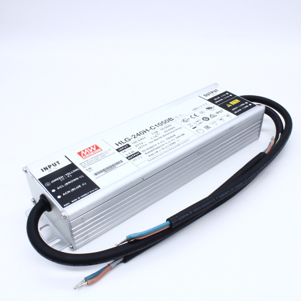 Изображение товара Мощный LED драйвер MEAN WELL HLG-240H-C1050B IP67 для светодиодных систем