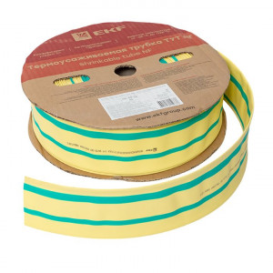 Термоусаживаемая трубка ТУТ нг 50/25 жел-зел рулон PROxima tut-50-yg