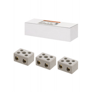 Керамический блок зажимов 15 Ампер 2 пары контактов с крепежным отверстием TDM (кр.20шт) [SQ0531-0507]