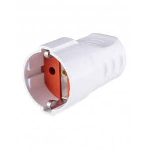 Кабельная розетка рифленая 2П+З 16А 250B белая SQ1806-0211