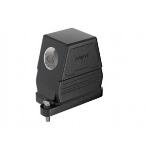 Крышка разъема HPR6B-SO-2B-PG29, Крышка разъема на кабель, типоразмер 6B, без уплотнителя, 1 отверстие с резьбой для кабельных вводов PG29, с боковым расположением, винтовая фиксация разъемного соединения, материал корпуса: алюминиевый сплав