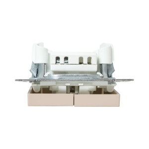 Механизм выключателя, двухклавишный, с подсветкой, кремовый Эпика EKF UP1-SWI-24