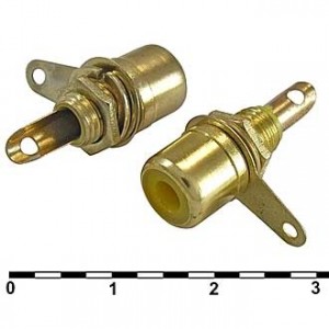 7-0234Y GOLD / RS-115G, Гнездо RCA Gold на корпус с гайкой