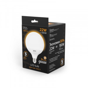 Лампа светодиодная Black 22Вт G125 шар 3000К тепл. бел. E27 1800лм 105102122