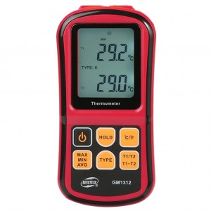Измеритель температуры  GM1312, Измеряет температуру в зависимости от используемой термопары:паров, жидкости и t°С поверхности твердого предмета