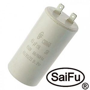 CBB60  45UF  450V (SAIFU), Пусковой конденсатор SAIFU CBB60, 45 мкФ, 450 В
