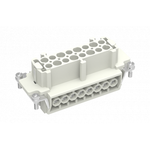 Розеточная контактная вставка SE-016-F, Розеточная контактная вставка, винтовая фиксация, 16 полюсов + PE, типоразмер 16B, 500V, 16A, сечение обслуживаемых проводников 0,14-2,5 мм кв, тип покрытия контактов: серебро