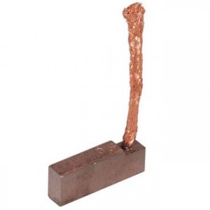 BRUSH-5  CU-C, Щетка медно-графитовая прямая для электродвигателя, 5.9х10.2х26.9, медный провод боковой