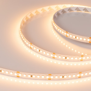 Лента RT 2-5000 24V Warm3000 3x (2835, 840 LED, LUX) 020392(B), Гибкая лента LUX, светодиоды smd 2835, 168 шт/м (840шт на 5м), белая плата 10 мм, скотч 3М. Цвет ТЁПЛЫЙ 2900-3100K. Питание 24V, мощность 17 Вт/м (85 Вт на 5м), угол 120°, цветопередача CRI>85. Размеры 5000х10x1.5мм. Мин.отрезок 41.67мм, 7 светодиодов. Це