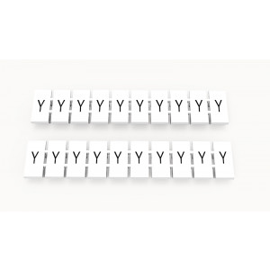 Маркировка (полоска) ZB6-10P-19-70Z(H), Кассета с маркировочными шильдиками, для клемм сечением 4 мм.кв., верхняя, 10 шильдиков, нанесенные символы: Y, с вертикальным расположением, размер шильдика: 5,55 х 10,7 мм, цвет: белый