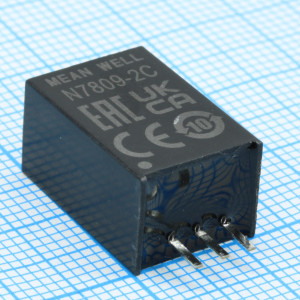 N7809-2C, Преобразователь DC/DC, 18Вт, без гальванической развязки, вход 13…32В, выход 9В/2А или -9В/0.8А, SIP3, прямые выводы, 17.5x9x11,5мм, -40…+85°С