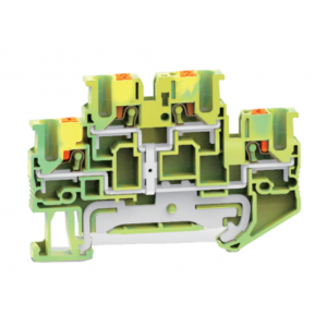 Заземляющая клемма UJ6-2.5/2-2JD, Заземляющая клемма, тип фиксации провода: Push-in, номинальное сечение: 2,5 мм кв., цвет: желто-зеленый, тип монтажа: DIN35