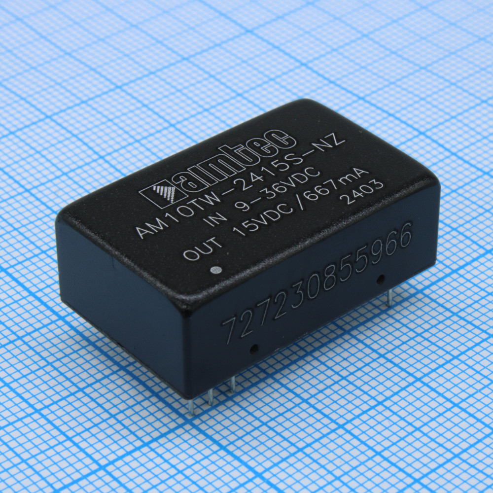 Изображение товара DC/DC преобразователь Aimtec AM10TW-2415S-NZ 10 Вт 15 В 0.667 А широкий диапазон входа