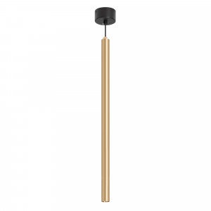 Светильник SP-PIPE-HANG-L600-R30-9W Day4000 (GD, 24 deg, 230V) 038643, Подвесной светильник. Мощность 9 Вт, св. поток 561 лм, 64 лм/Вт, дневной 4000 K, CRI>90, угол 24°, напряжение питания 230 В. Золотой круглый корпус из алюминия, рассеиватель PC, степень защиты IP20. Размер: диаметр 30 мм, длина 600 мм, размер чаши: диамет