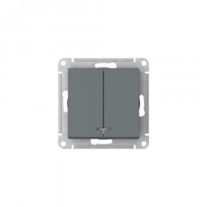 ATLASDESIGN 2-клавишный ВЫКЛЮЧАТЕЛЬ с подсветкой ,сх.5а, 10АХ, быстрозажимные клеммы, ГРИФЕЛЬ ATN000753S