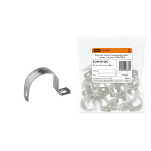 Скоба металлическая однолапковая с внутр. d 8-9 мм (100шт) SQ0409-0001