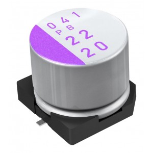 16SVPF1000MX, Конденсатор алюминиевый  полимерный 1000мкФ 16В ±20%( 10 X 10мм) для поверхностного монтажа 0.016Ом 4300мА 5000час 105°С лента на катушке