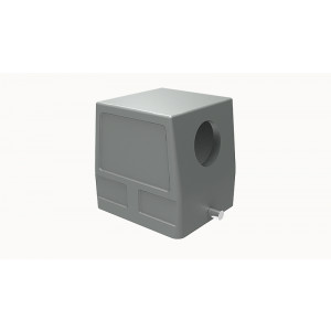 Крышка разъема D32B-SE-2g-M40, Крышка разъема на кабель, типоразмер 32B, без уплотнителя, 1 отверстие с резьбой для кабельных вводов M40x1,5, с боковым расположением, без защелки (упоры под одну защелку), материал корпуса: алюминиевый сплав