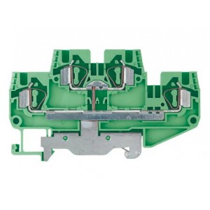 Заземляющая клемма WKF 4 E/SL/35, Заземляющая этажная клемма, 2 этажа, тип фиксации провода: пружинный, номинальное сечение: 4 мм кв., ширина: 6 мм, цвет: желто-зеленый, тип монтажа: DIN35