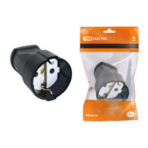 Кабельная розетка 2П+3 16А 250B черная SQ1806-0132