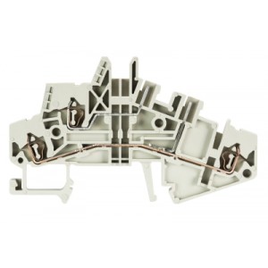 Этажная клемма WKF 1.5 E/8113/35, Этажная клемма, 2 этажа, для подключения разъема, тип фиксации провода: пружинный, номинальное сечение: 1,5 мм кв., 16A, 250V, ширина: 5 мм, цвет: серый, тип монтажа: DIN35