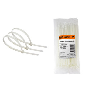 Хомут 4,8х350мм нейлон (белый) (100шт) SQ0515-0130